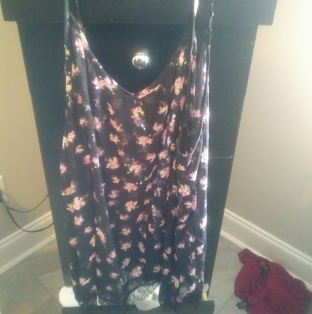 Torrid floral spaghetti string top